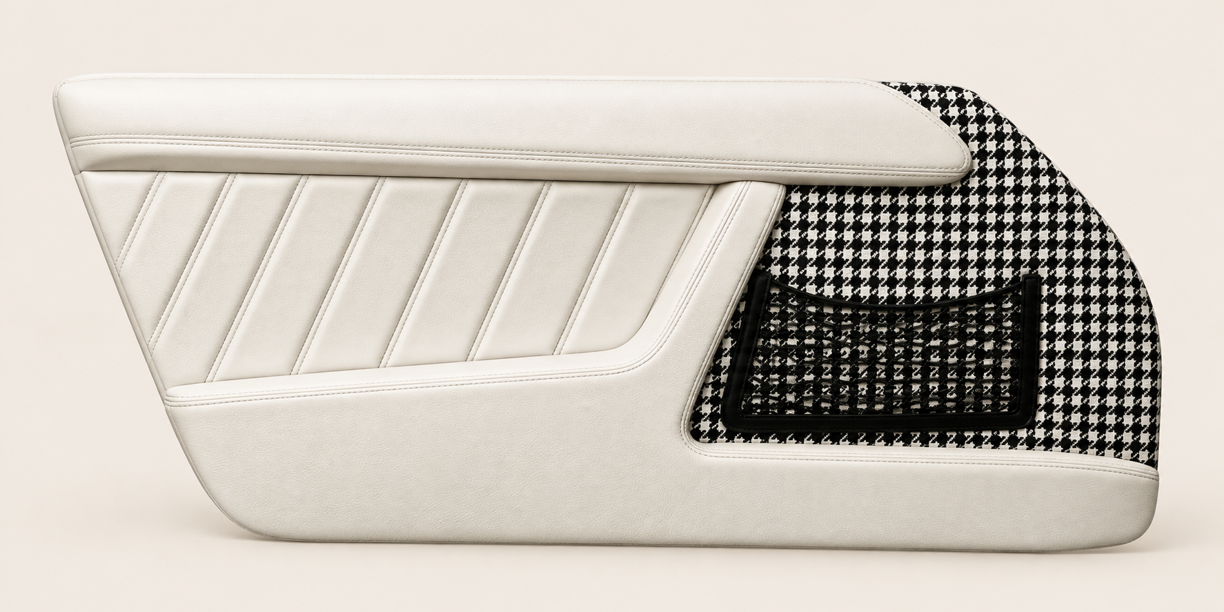 Houndstooth White door trim with houndstooth insert